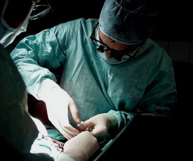 Dr. Tengiz Tkebuchava during surgery